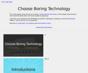 Boringtechnology.club(Choose Boring Technology) Screenshot