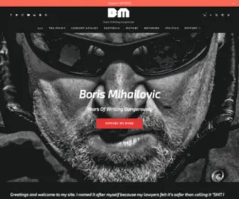 Borismihailovic.com(Years of Writing Dangerously) Screenshot