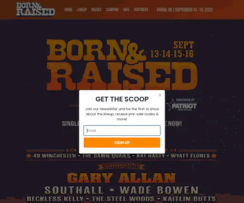 Bornandraisedfestival.com(Born & Raised) Screenshot