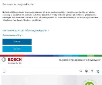 Bosch-Home.no(Bosch husholdningsapparater og hvitevarer) Screenshot
