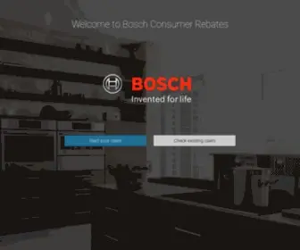 Boschappliancerebate.com(Bosch Consumer Rebates) Screenshot