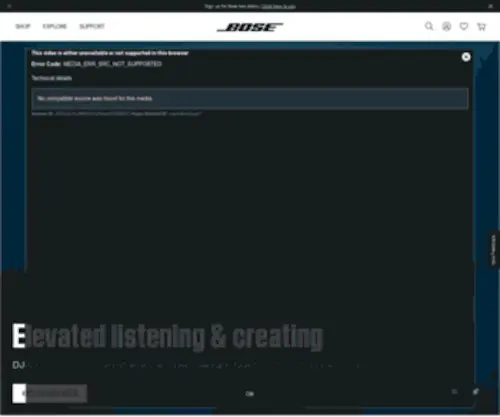 Bose.com(Headphones, Earbuds, Speakers, Soundbars, & More) Screenshot