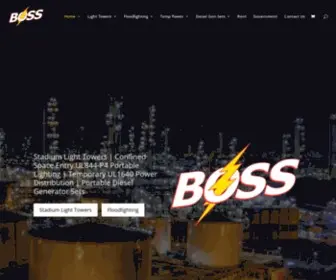 Bossltg.com(Boss LTG Manufacturers & Services Stadium Light Towers & Portable Lighting) Screenshot