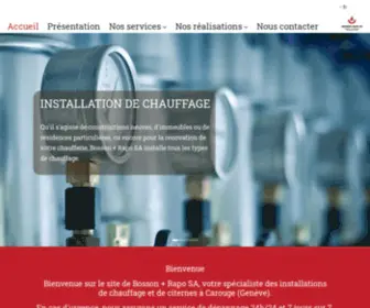 Bossonrapo.ch(Bosson + Rapo SA: chauffage et citernes à Genève) Screenshot