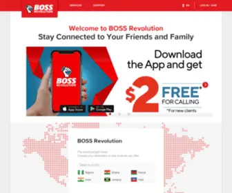 Bossrevolution.ca(Call and Top Up Phones Around the World) Screenshot