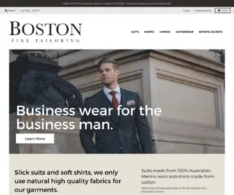 Bostonfinetailoring.com.au(Suits, Jackets, Shirts and Chinos) Screenshot