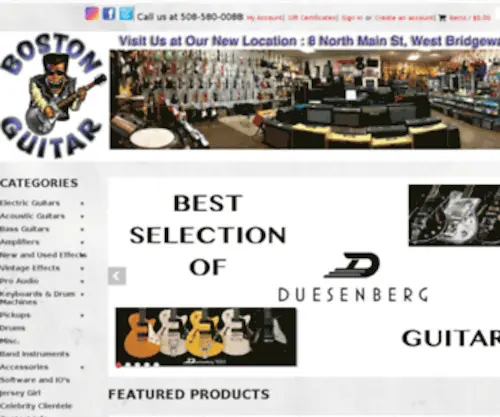 Bostonguitar.com(Boston Guitar Works) Screenshot