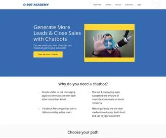 Botacademy.com(Generate More Leads & Close Sales with Chatbots) Screenshot