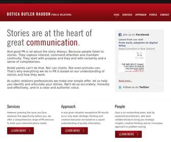 Botica.co.nz(Public Relations Agency NZ · Founded in 1987 · Botica Butler Raudon) Screenshot