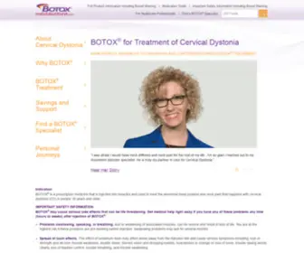 Botoxcervicaldystonia.com(Help direct patients and caregivers to information about BOTOX®) Screenshot