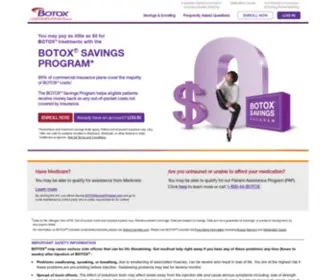 Botoxsavingsprogram.com(Save on BOTOX® (onabotulinumtoxinA) treatment costs with the BOTOX®) Screenshot