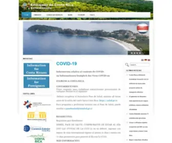 Botschaft-Costarica.de(Bienvenidos a la Embajada de Costa Rica en Alemania) Screenshot