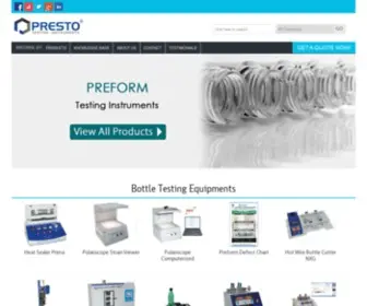 Bottletesting.com(Bottle testing equipment manufacturer) Screenshot