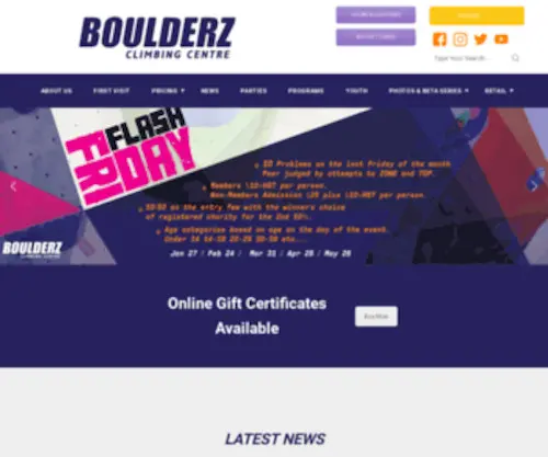 Boulderzclimbing.com(Boulderz Climbing Centre) Screenshot