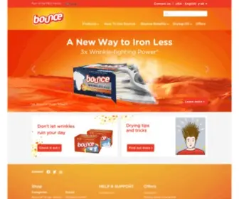 Bouncefresh.com(Dryer Sheets and Wrinkle Release Spray) Screenshot