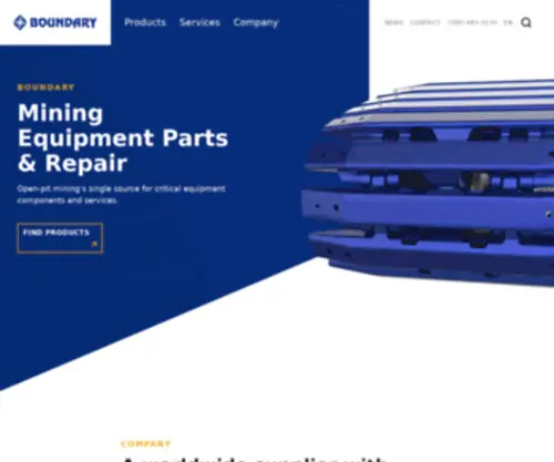 Boundaryequipment.com(Open-pit mining's single-source for critical equipment components and services) Screenshot