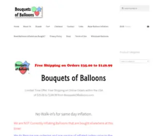 Bouquetsofballoons.com(The IE Balloon Store) Screenshot