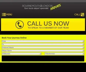 Bournemouth2Londonairports.com(Low cost airport minicab service Bournemouth) Screenshot