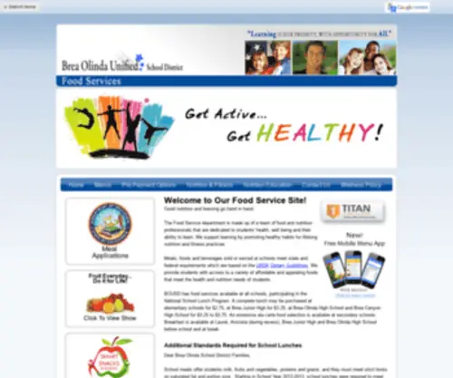 Bousdfoodservice.com(School Nutrition and Fitness) Screenshot