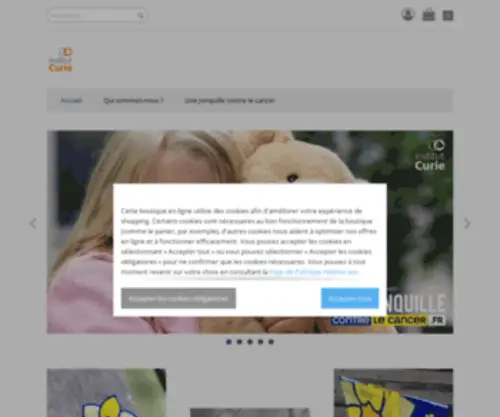 Boutique-Curie.fr(Boutique Une Jonquille contre le cancer) Screenshot