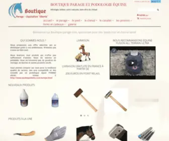 Boutique-Parage.com(Vente de matériel de parage et de produits de soin pour le pied du cheval) Screenshot