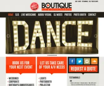 Boutiquedjs.com(Boutique DJs and Entertainment) Screenshot