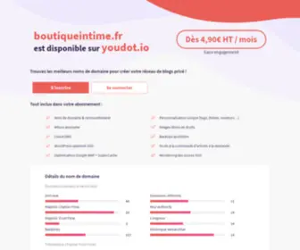 Boutiqueintime.fr(This domain was registered by Youdot.io) Screenshot