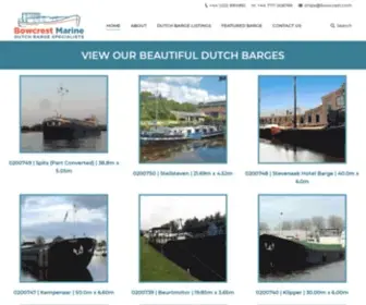 Bowcrest.com(Dutch barges for sale from Bowcrest Marine) Screenshot