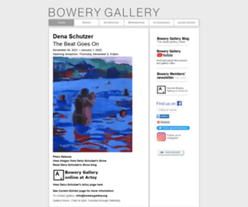 Bowerygallery.org(Bowery Gallery) Screenshot