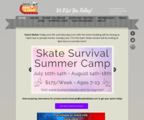 Bowlandskate.com(Lynnwood Bowl and Skate) Screenshot
