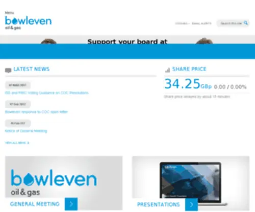 Bowleven.com(Bowleven plc Oil and Gas Company) Screenshot
