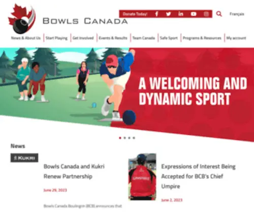 Bowlscanada.com(Bowls Canada Boulingrin) Screenshot
