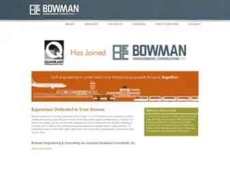 Bowmanengineers.com(Texas Civil Engineering Firm Bowman Engineering & Consulting) Screenshot