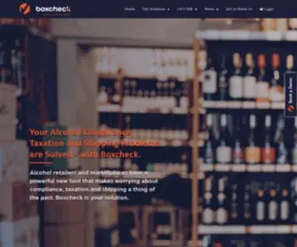 Boxcheck.com(Shipping & Delivery of Alcoholic/ Wine Beverages Online Nationwide) Screenshot