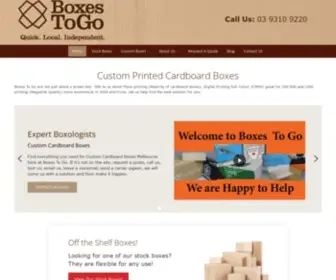 Boxestogo.com.au(Stock and Custom Print Cardboard box Melbourne Manufacturer) Screenshot