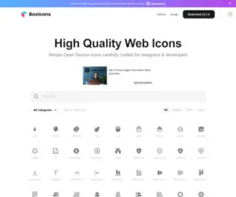 Boxicons.com(Boxicons is a free collection of carefully crafted open source icons. Each icon) Screenshot
