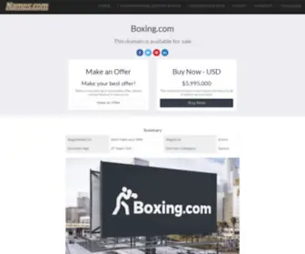 Boxing.com(Premium category defining domain names for sale) Screenshot