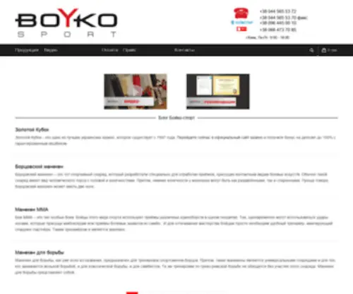Boyko-Sport.com.ua(Все для бокса высокого качества) Screenshot
