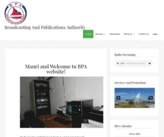 Bpa.org.ki(Broadcasting And Publications Authority) Screenshot