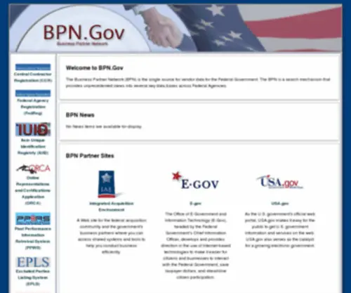 BPN.gov(Business Partner Network) Screenshot