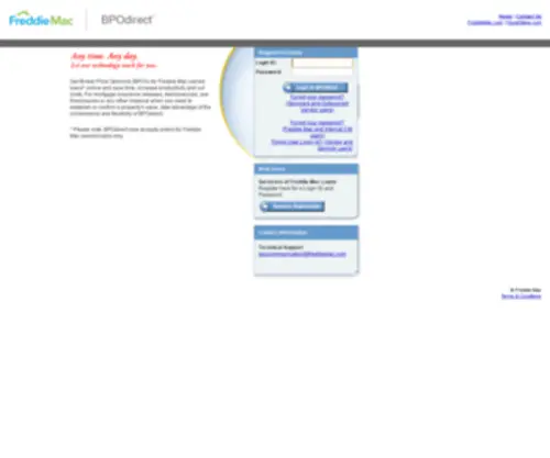 Bpodirect.com(Freddie Mac Sign On) Screenshot