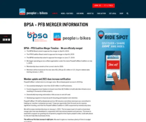Bpsa.org(PFB merger Information) Screenshot