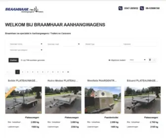 Braamhaar-AAnhangwagens.nl(Welkom bij Braamhaar aanhangwagens) Screenshot