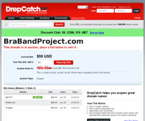 Brabandproject.com(Bra Band Project) Screenshot