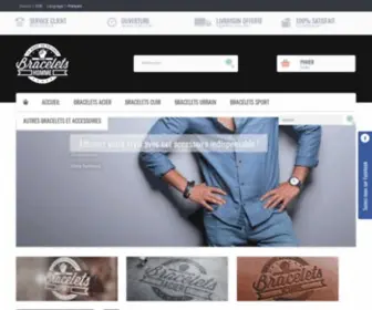 Bracelets-Homme.com(Vente en ligne de bracelets homme en cuir) Screenshot