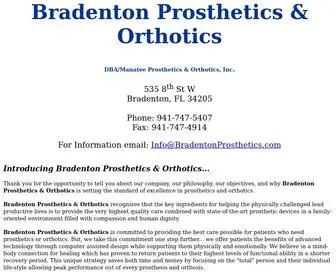 Bradentonprosthetics.com(Bradenton Prosthetics & Orthotics) Screenshot