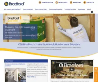 Bradfordinsulation.com.au(CSR Bradford) Screenshot