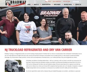 Bradwaytrucking.com(NJ Truckload Refrigerated and Dry Van Carrier) Screenshot