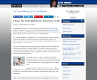 Bradwebb.net(30dayonlinebusinessguide Reviews) Screenshot