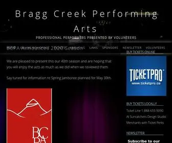 Braggcreekperformingarts.com(BCPA Announces 2020 Season) Screenshot